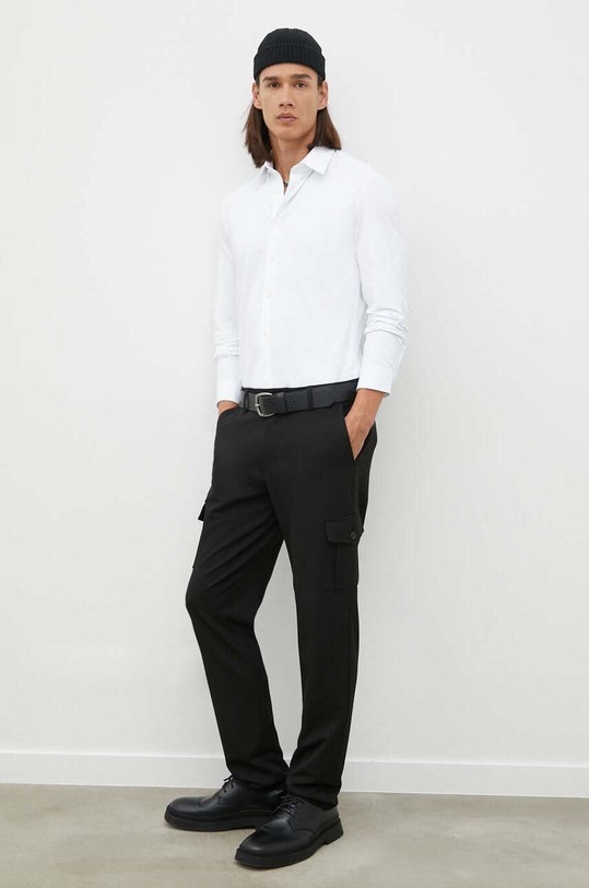 Les Deux pantaloni drept negru LDM501082