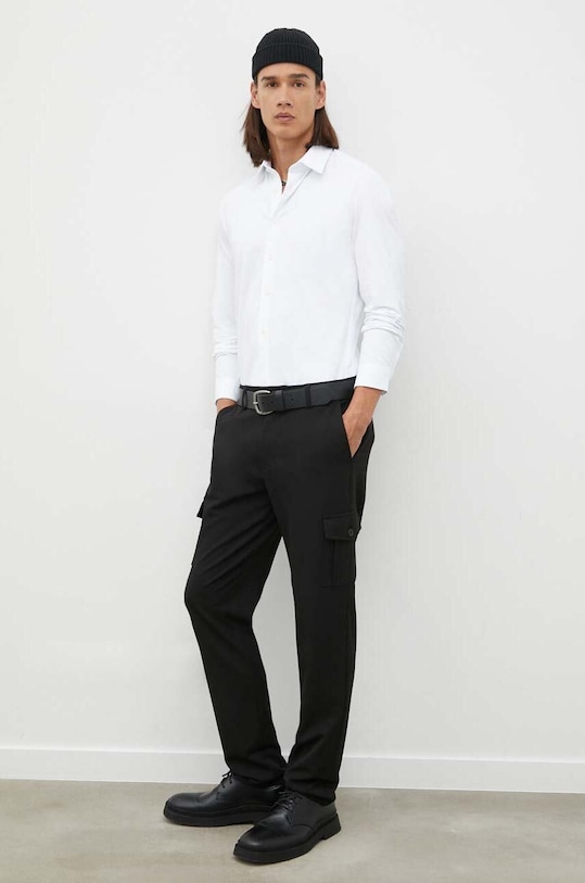 Les Deux pantaloni drept negru LDM501082