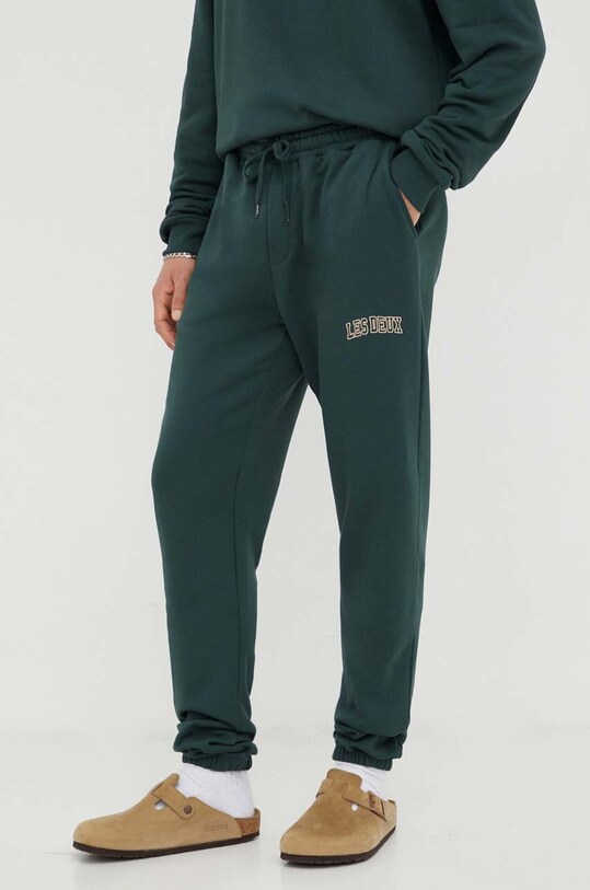 Les Deux pantaloni da jogging in cotone maglia verde LDM530042