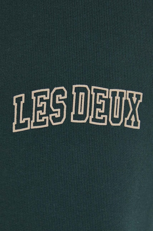 Les Deux pantaloni de trening din bumbac verde LDM530042