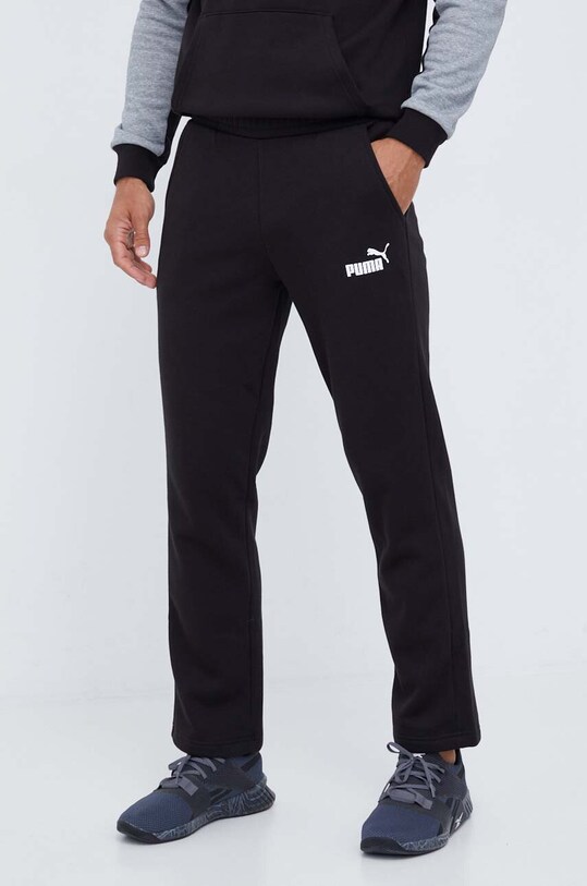 Puma pantaloni de trening uni negru 586718