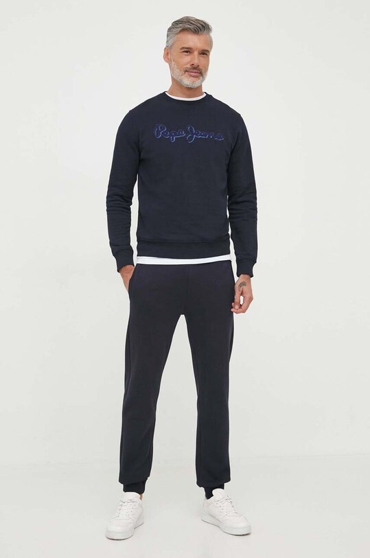 Pepe Jeans spodnie dresowe bawełniane Ryan PM211620.594 granatowy AW23