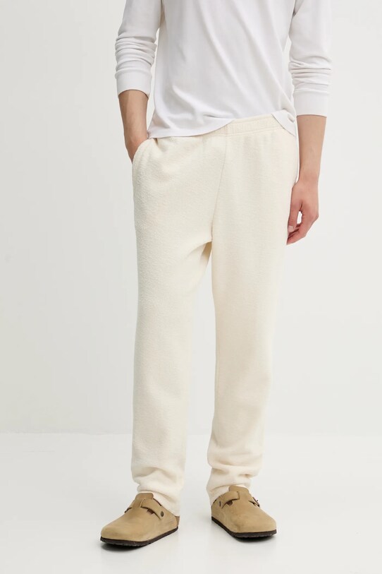 American Vintage pantaloni de trening bumbac bej MBOBY05AH23