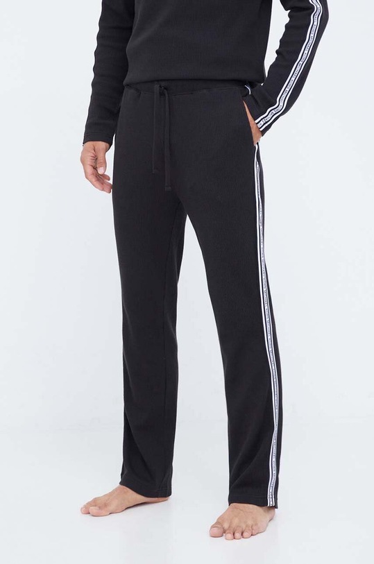 Michael Kors spodnie bawełniane lounge aplikacja czarny 6F35P13081