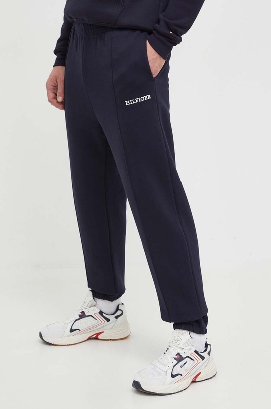 Παντελόνι φόρμας Tommy Hilfiger πλεκτό ύφασμα σκούρο μπλε MW0MW32696