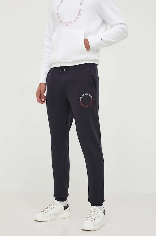 Tommy Hilfiger spodnie dresowe dzianina granatowy MW0MW32701