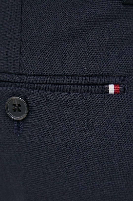 Tommy Hilfiger spodnie z domieszką wełny granatowy MW0MW32125