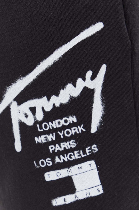 Βαμβακερό παντελόνι Tommy Jeans μαύρο DM0DM17693