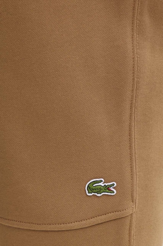 Lacoste spodnie dresowe bawełniane brązowy XH0075