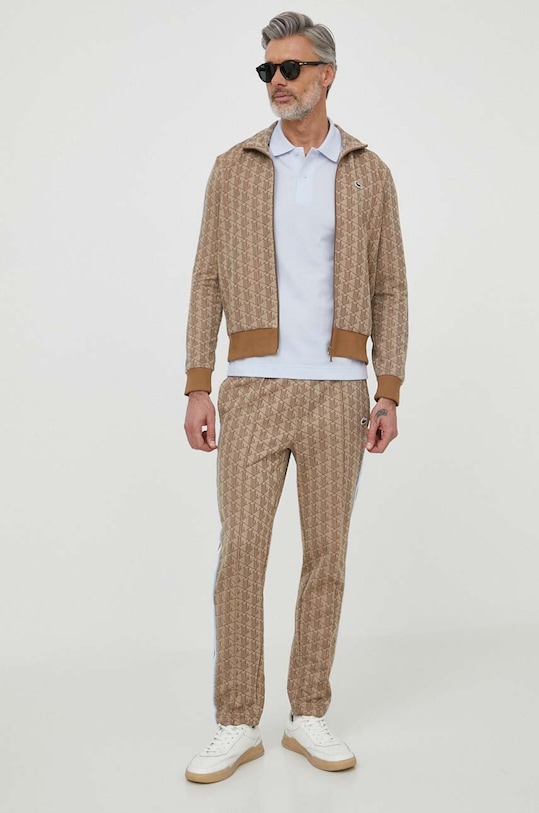 Lacoste spodnie dresowe XH1440 beżowy AW25