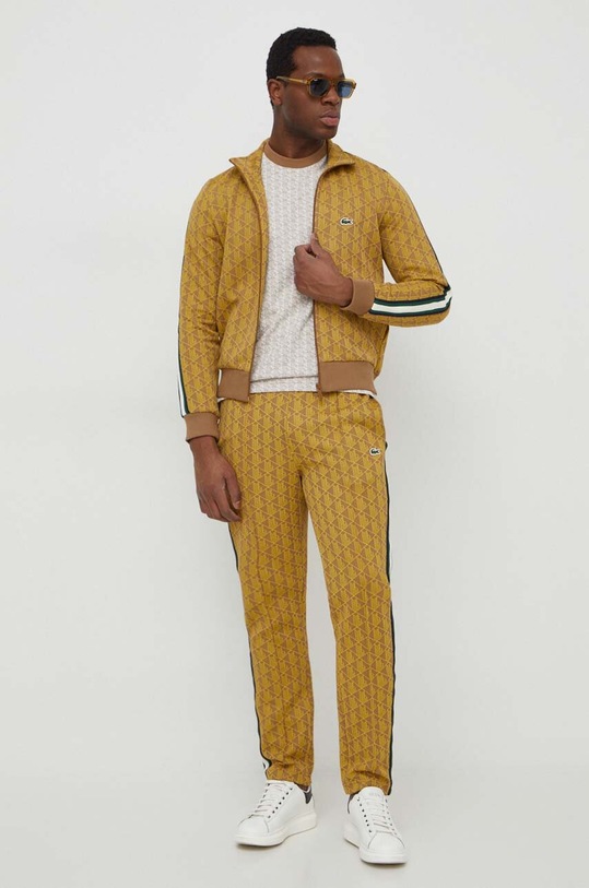 Lacoste spodnie dresowe XH1440 brązowy AW24