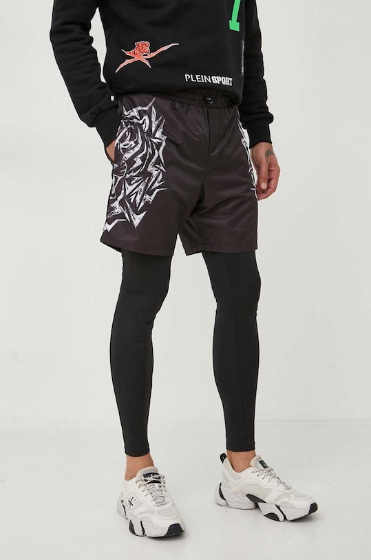 PLEIN SPORT pantaloni tricotaj negru AACC.MJT2154.SXV005N