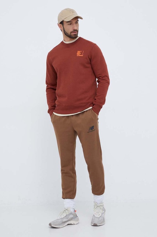 Спортен панталон New Balance MP31539DHE кафяв AW23