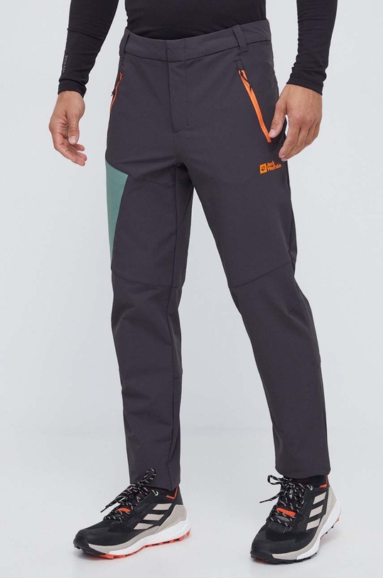 Hlače outdoor Jack Wolfskin Glastal Winter natpis siva 1508531