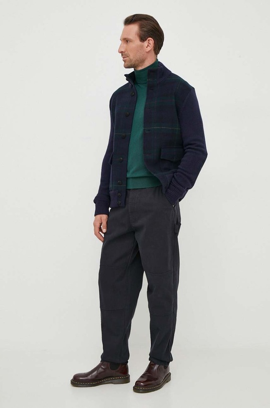 Barbour spodnie bawełniane MTR0705 granatowy SS24