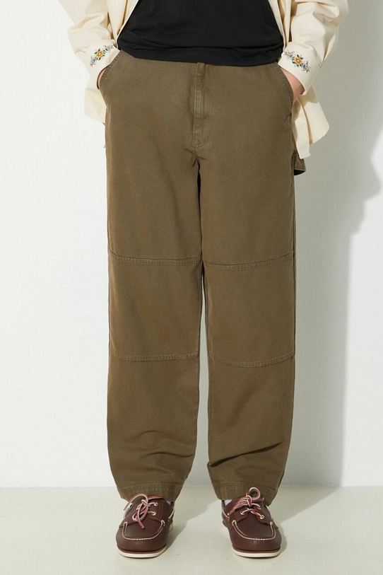 Barbour cotton trousers plain green MTR0705