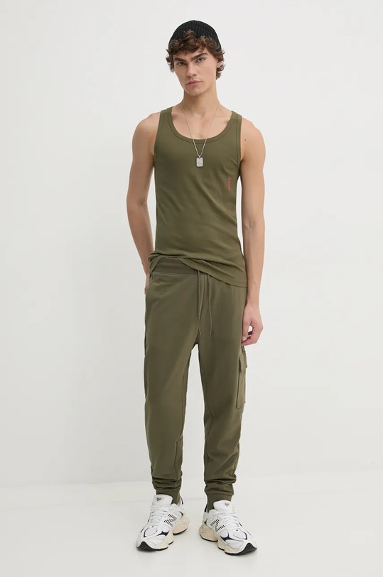 Bavlnené tepláky HUGO 50479164 zelená AW24