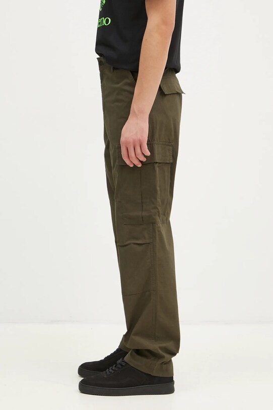 Βαμβακερό παντελόνι Carhartt WIP I032467.6302 πράσινο AW23