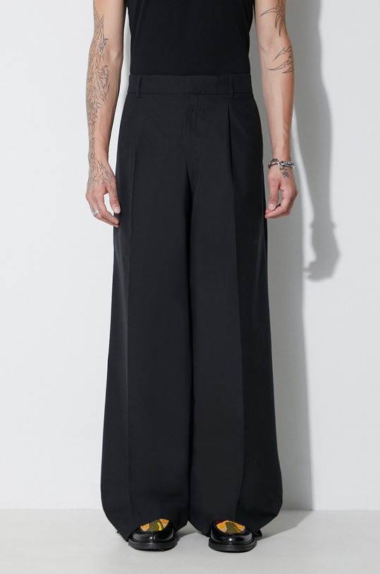 032C wool trousers fabric black FW23.W.3120