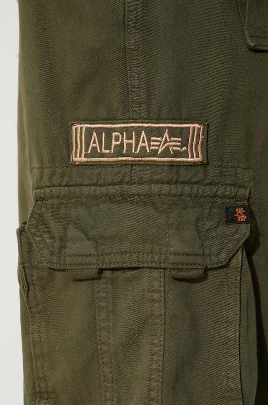 Βαμβακερό παντελόνι Alpha Industries 101212.142 πράσινο