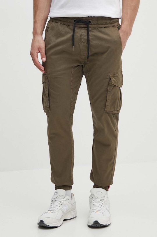 Alpha Industries spodnie z elastanem brązowy 116202.183