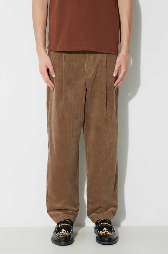 A.P.C. pantaloni in velluto a coste cotone marrone COGVJ.H08428