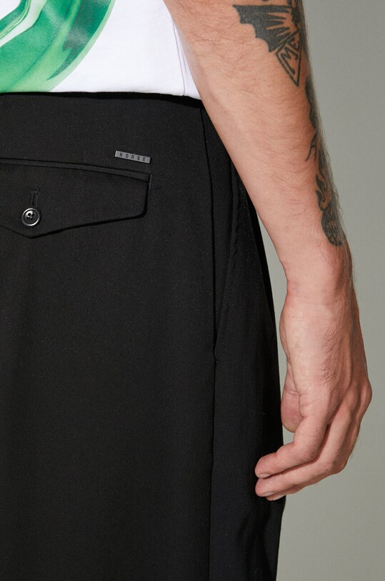 Norse Projects cotton trousers Christopher Relaxed Gabardine Pleated Trouser N25.0385.9999 black