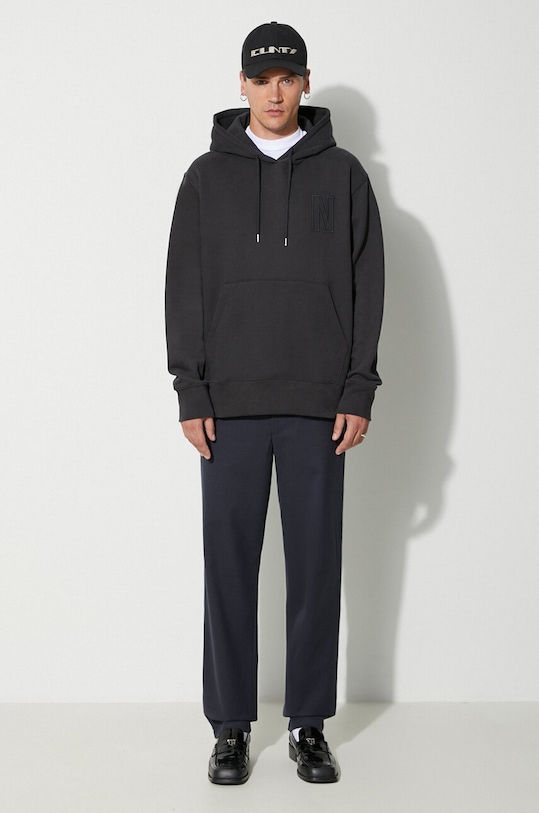 Штани з домішкою вовни Norse Projects Ezra Relaxed Cotton Wool Twill N25.0391.7004 темно-синій AW23