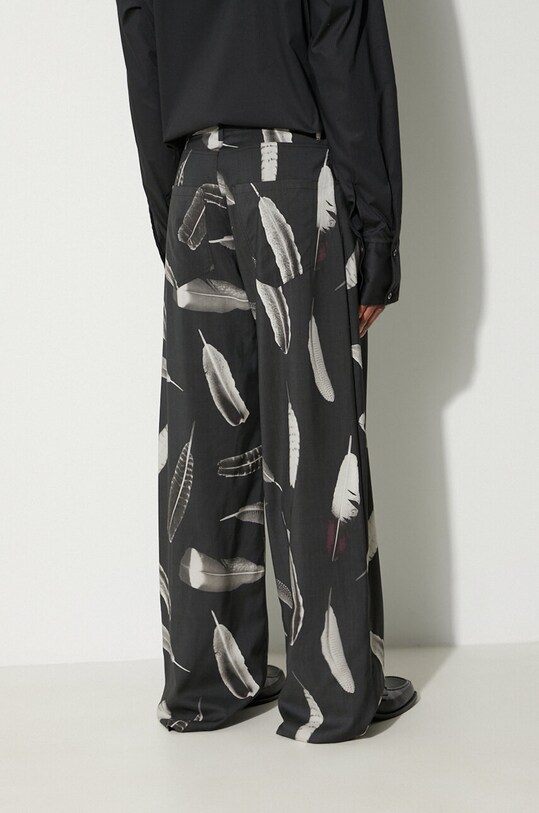 Oblečení Vlněné kalhoty Marcelo Burlon Aop Wind Feathers CMCA187F23FAB0031001 černá