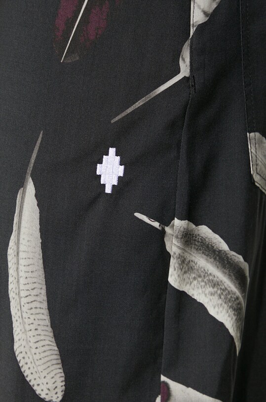 Vlněné kalhoty Marcelo Burlon Aop Wind Feathers černá CMCA187F23FAB0031001