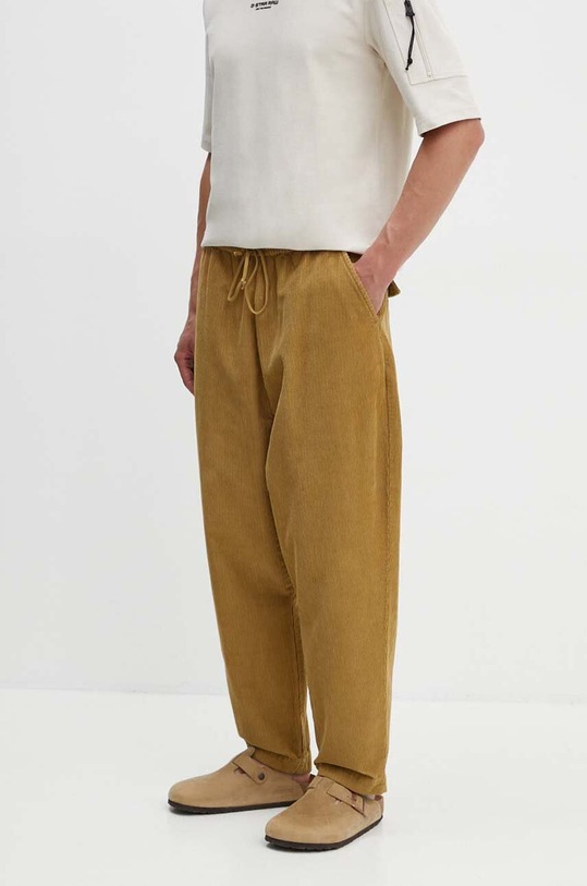 Universal Works pantaloni de catifea cord BRAGA PANT drept bej 29185