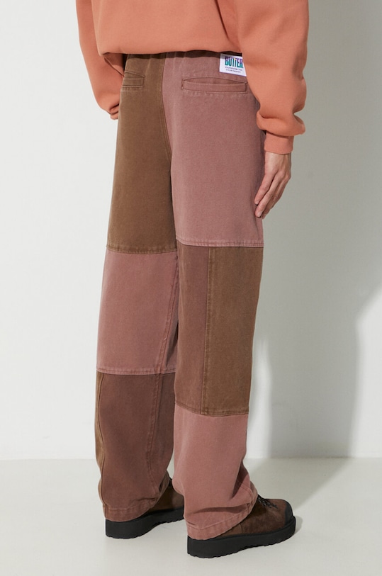 Ρούχα Βαμβακερό παντελόνι Butter Goods Washed Canvas Patchwork Pants BGQ3234201 καφέ