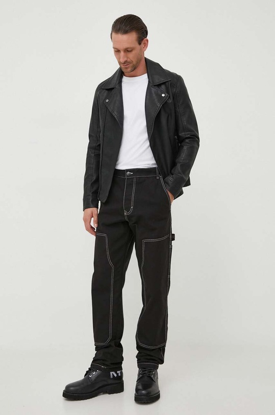 Bavlnené nohavice United Colors of Benetton bavlna čierna 41ACUE013.100