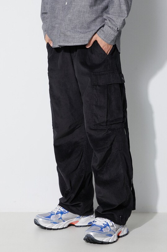 Вельветовые брюки Maharishi Utility Cargo Track Pants чёрный 4569.BLACK