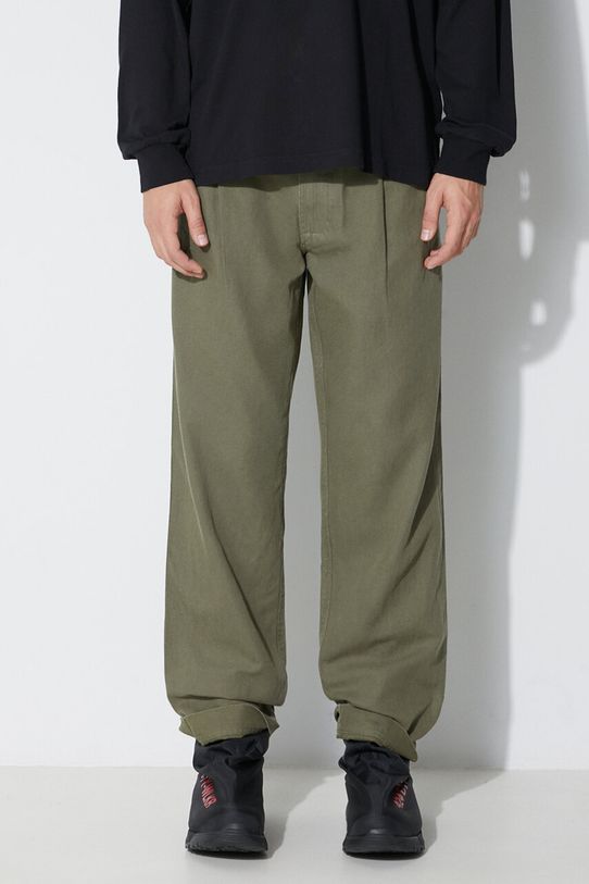 Maharishi pantaloni U.S. Chino Loose drept verde 4604.OLIVE