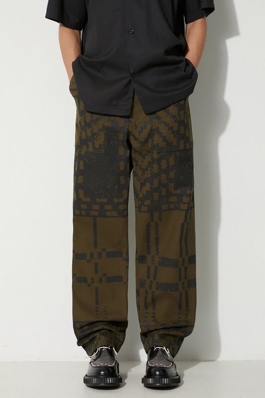 Engineered Garments cotton trousers Fatigue Pant cotton green 23F1F004.CT255