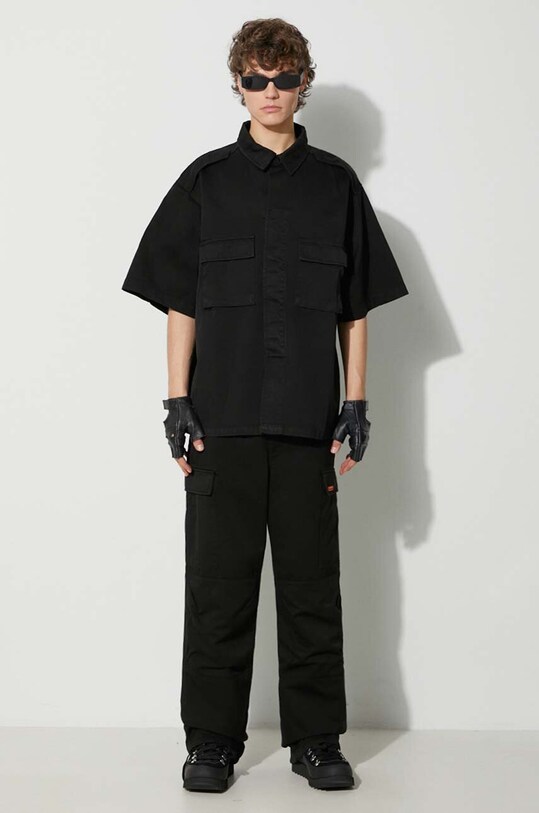 Bavlněné kalhoty Heron Preston Vintage Wash Cargo Pants HMCF012F23FAB0031000 černá AW23