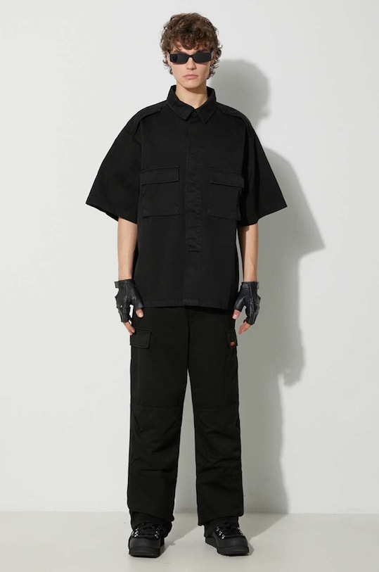 Памучен панталон Heron Preston Vintage Wash Cargo Pants HMCF012F23FAB0031000 черен AW23