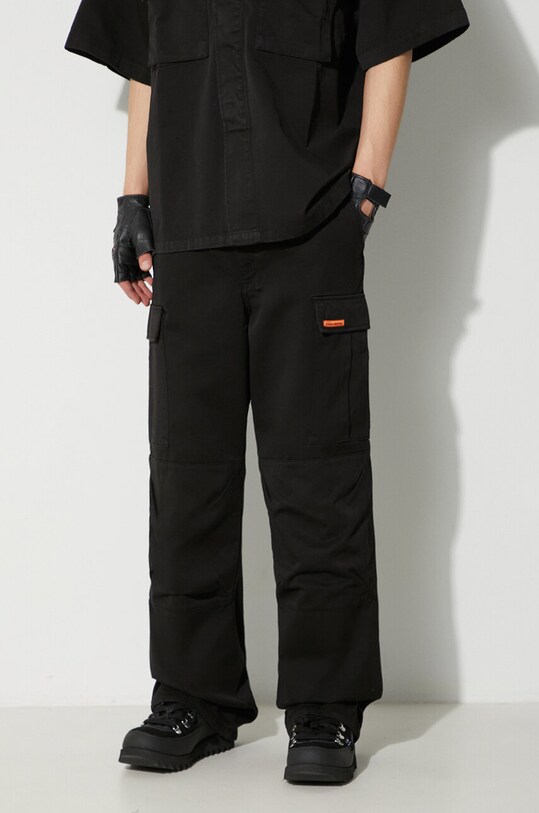 Bavlněné kalhoty Heron Preston Vintage Wash Cargo Pants černá HMCF012F23FAB0031000