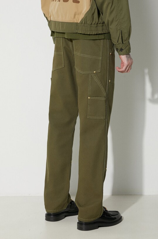 Одежда Хлопковые брюки Human Made Duck Painter HM26PT012 зелёный