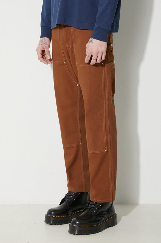 Human Made pantaloni in cotone Duck Painter marrone HM26PT012