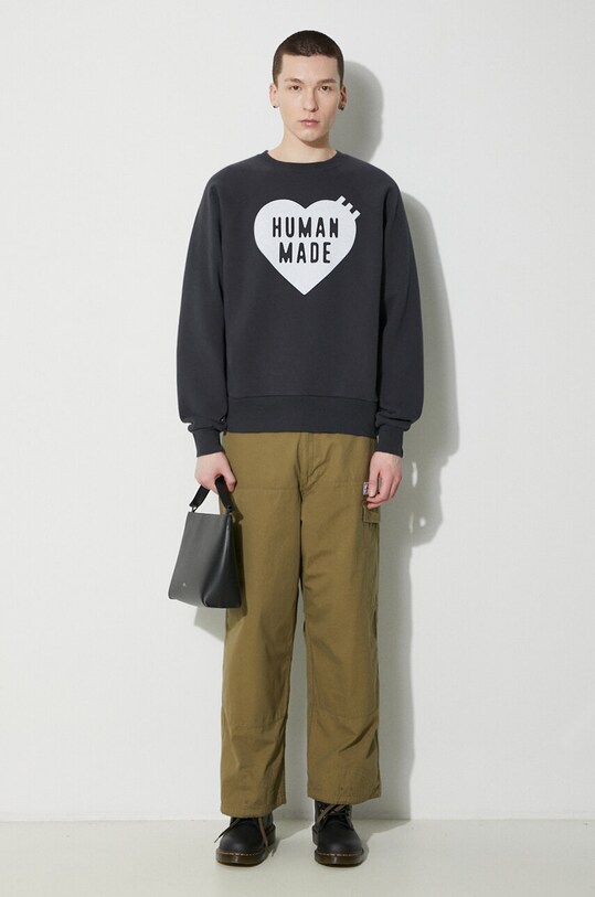 Human Made pantaloni de bumbac Military Easy HM26PT014 verde AW23