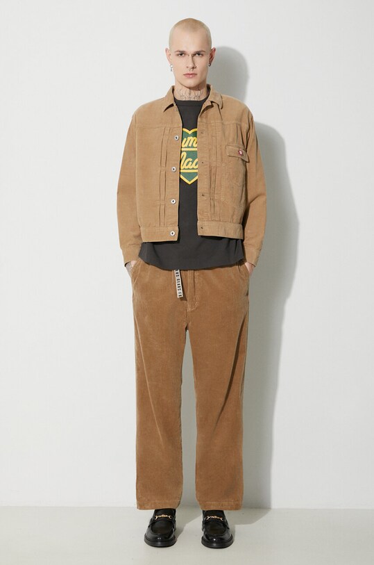 Human Made pantaloni de catifea cord Corduroy Easy HM26PT017 bej AW23