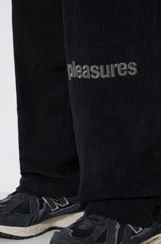 PLEASURES corduroy trousers Levy Corduroy Wide Pants P23F016.BLACK black