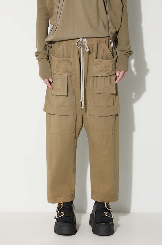 Clothing Rick Owens cotton trousers DU02C5371.RIG green