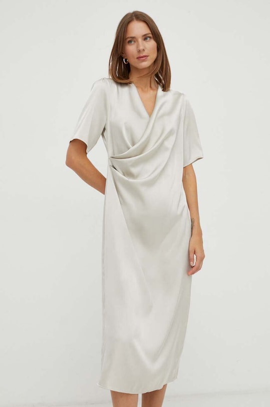 Bruuns Bazaar sukienka midi beżowy BBW3622