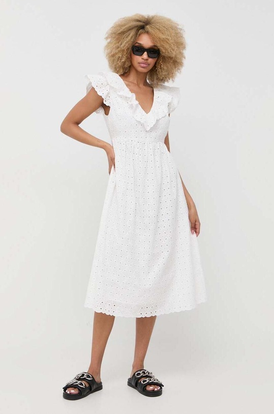 Bavlnené šaty Notes du Nord Honey 13273 biela AW23