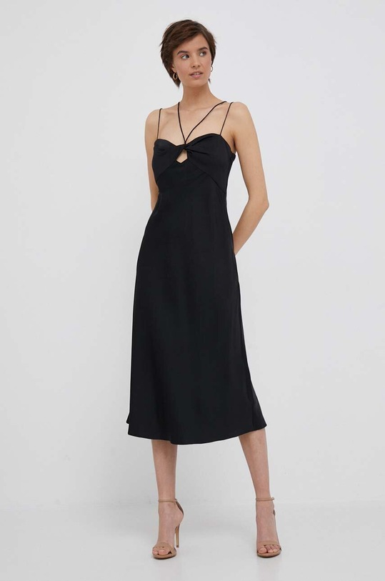 Calvin Klein ruha vállas fekete K20K205865