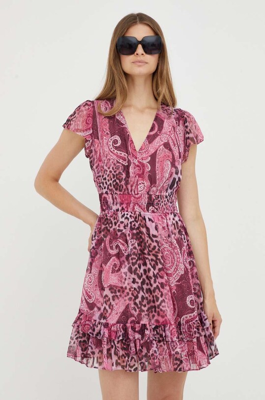 Šaty Guess látka fialová W3YK34.WDW52