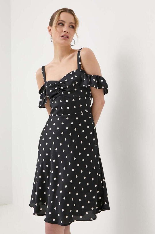 Φόρεμα Guess μυτερό άκρο μαύρο W3YK94.WD8G2
